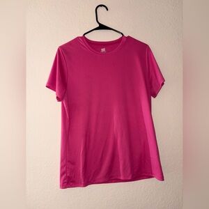 Hanes Women's Vibrant Pink Short Sleeve Tee